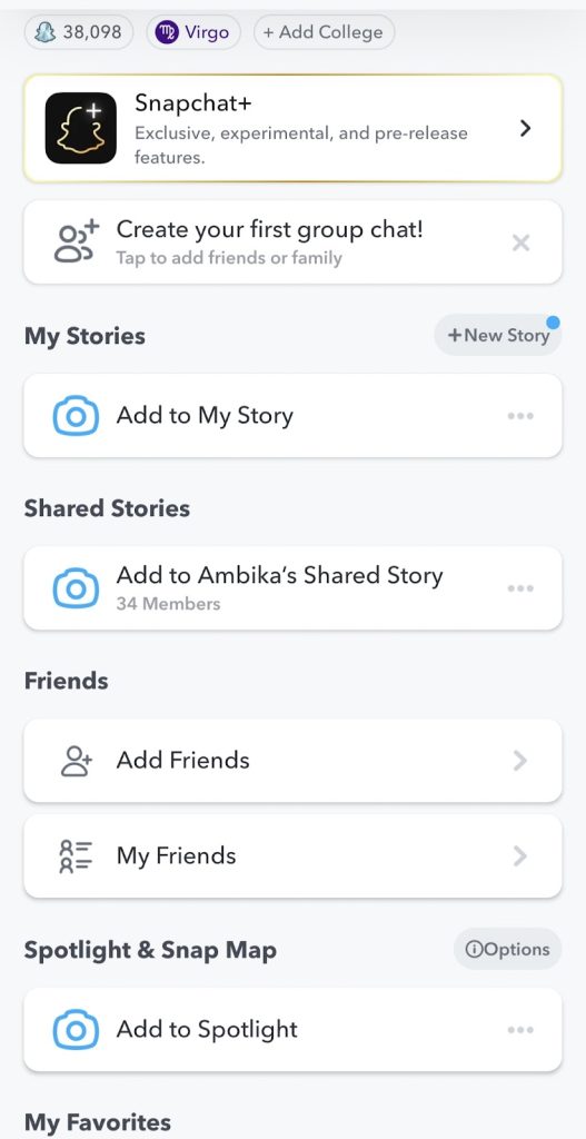 tap on the shiny Snapchat+ tab to get access. tap on the shiny Snapchat+ tab to get access.